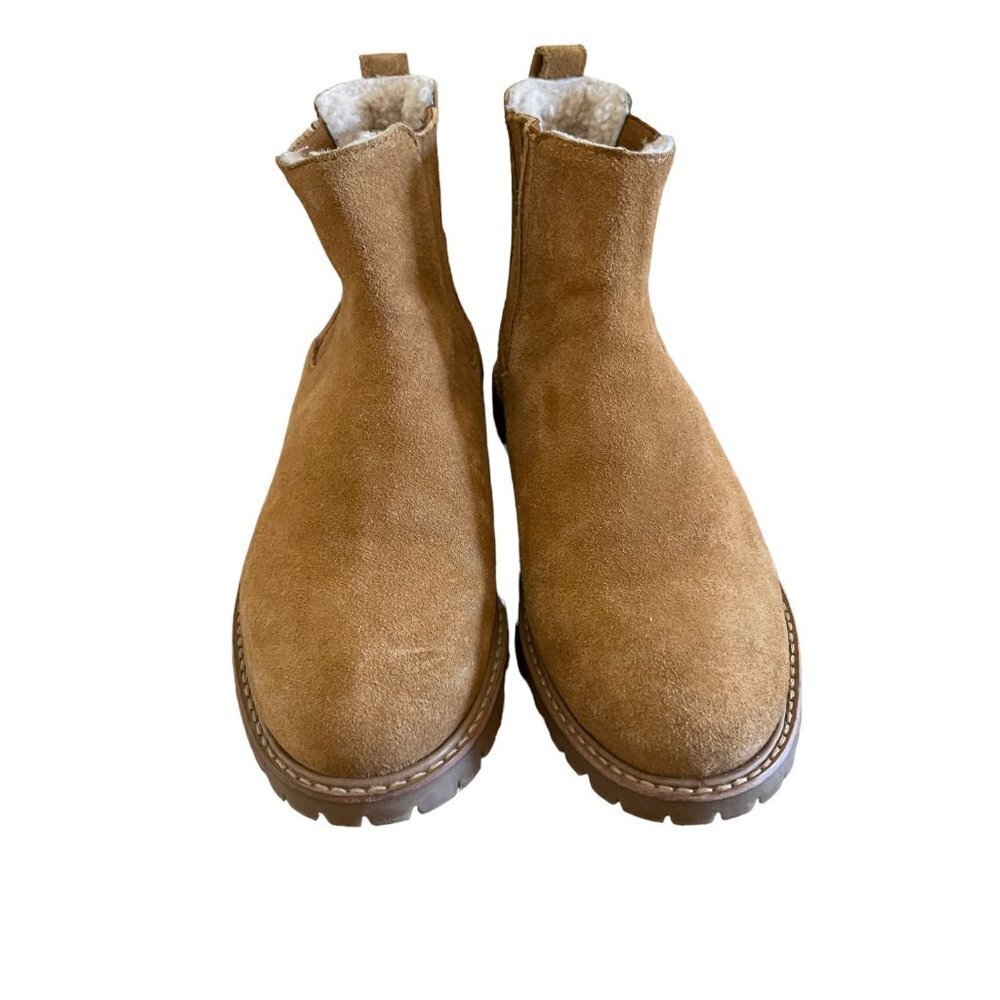 Madewell Size 8.5 The Carlin Shearling Chelsea Boot Ankle Boot Suede Rugged - Picture 8 of 14